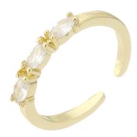 Krychlový Circonia Micro vydláždit mosazný prsten, Mosaz, Kolo, barva pozlacený, módní šperky & micro vydláždit kubické zirkony & pro ženy, zlatý, 2mm, Velikost:7, 10PC/Lot, Prodáno By Lot