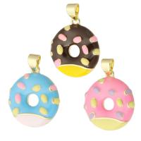 Brass Jewelry Pendants Donut gold color plated fashion jewelry & DIY & for woman & enamel Approx 3mm Sold By Lot