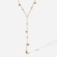 Colar de jóias de aço inoxidável, with 5cm extender chain, joias de moda & para mulher, dourado, 95mm, comprimento 39.1 cm, vendido por PC