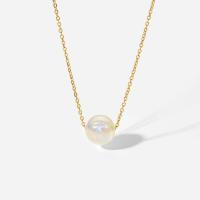 Stainless Steel Jewelry Necklace, with ABS Plastic Pearl, with 4.6cm extender chain, Vacuum Ion Plating, fashion jewelry & for woman, golden, 11mm, Length:40 cm, Sold By PC
