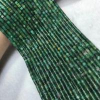 Jade afrikansk Bead, Kolonn, polerad, DIY, grön, 2x3mm, Såld Per Ca 38 cm Strand