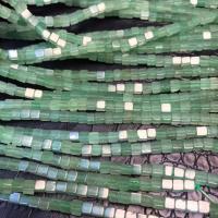 Natural Aventurine Beads, Green Aventurine, Square, polished, DIY, pea green, 4x4mm, Sold Per Approx 38 cm Strand