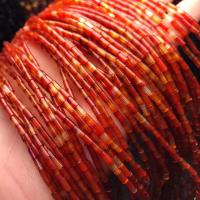 Naturlig rød agat perler, Red Agate, Kolonne, poleret, du kan DIY, rød, 4x4mm, Solgt Per Ca. 38 cm Strand