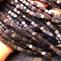 Shungite Beads, Square, polished, DIY, black, 4x4mm, Sold Per Approx 38 cm Strand