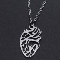 Titanstahl Halskette, Herz, für Frau, keine, 12x23mm, Länge ca. 40 cm, ca. 10PCs/Tasche, verkauft von Tasche