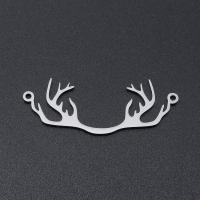 Stainless Steel Connector, Titanium Steel, Antlers, Vacuum Ion Plating, DIY & 1/1 loop, more colors for choice, 50x15mm, Approx 10PCs/Bag, Sold By Bag