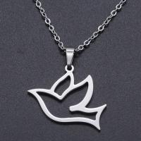 Titanium Steel Necklace, Dove, Vacuum Ion Plating, for woman & hollow, more colors for choice, 19.50x24.50mm, Length:Approx 45 cm, Approx 10PCs/Bag, Sold By Bag