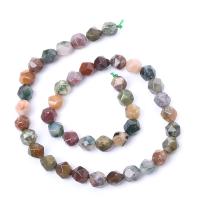 Natural Indian Agate Beads, Round, polished, Star Cut Faceted & DIY & different size for choice, mixed colors, Sold Per Approx 14.96 Inch Strand