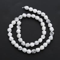 Howlite Beads, Round, polished, Star Cut Faceted & DIY & different size for choice, white, Sold Per Approx 14.96 Inch Strand