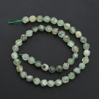 Natural Prehnite Beads Round polished Star Cut Faceted & DIY Sold Per Approx 14.96 Inch Strand