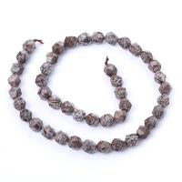 Pahuljica Obsidian perle, Krug, uglađen, Star Cut Faceted & možete DIY & različite veličine za izbor, miješana boja, Prodano Per Približno 14.96 inčni Strand