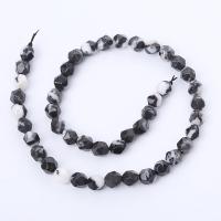 Zebra Jasper Beads, Round, polished, Star Cut Faceted & DIY & different size for choice, white and black, Sold Per Approx 14.96 Inch Strand