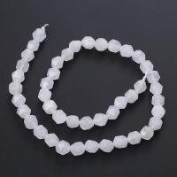 Jade White Beads, Round, polished, Star Cut Faceted & DIY & different size for choice, white, Sold Per Approx 14.96 Inch Strand