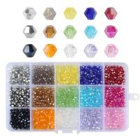 Crystal Beads, with Plastic Box, Rhombus, DIY, mixed colors, 174x100x22mm, Approx 1500PCs/Box, Sold By Box