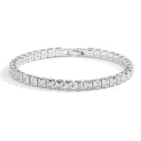 Cubic Zirconia Micro Pave Brass Bracelet, plated, Unisex & micro pave cubic zirconia, more colors for choice, nickel, lead & cadmium free, Length:7.09 Inch, Sold By PC