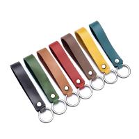 Porte-clés, Cuir, avec alliage de zinc, unisexe, plus de couleurs à choisir, 80x8mm, Vendu par PC