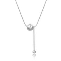 Titanium Steel Necklace, Round, Vacuum Ion Plating, fashion jewelry & for woman, more colors for choice, 6x45mm,12mm, Length:45 cm, Sold By PC