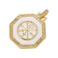 Cubic Zirconia Micro Pave Brass Pendant gold color plated & micro pave cubic zirconia & enamel Sold By PC