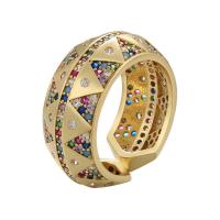 Cubic Zirconia Micro Pave Brass Ring plated Adjustable & micro pave cubic zirconia & for woman 23mm Sold By PC