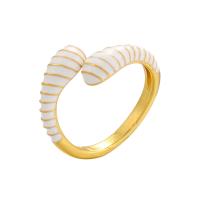 metal Anillo de dedo Cuff, chapado en color dorado, Ajustable & para mujer & esmalte, más colores para la opción, 23mm, Vendido por UD