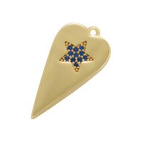 Cubic Zirconia Micro Pave Brass Pendant, plated, micro pave cubic zirconia, more colors for choice, 24.50x12mm, Sold By PC