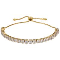 Cubic Zirconia Micro Pave Brass Bracelet, plated, micro pave cubic zirconia & for woman, more colors for choice, 290mm, Sold By PC
