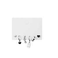 Zinc Alloy Earring Set platinum color plated & for woman & enamel nickel lead & cadmium free 4-21.5mm Sold By Set