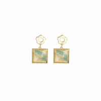 Tibetan Style Drop Earring, Square, gold color plated, fashion jewelry & for woman, more colors for choice, nickel, lead & cadmium free, 18x18mm, Sold By Pair