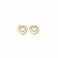 Zinc Alloy Stud Earring gold color plated & for woman & with rhinestone & hollow nickel lead & cadmium free Sold By Pair
