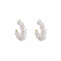 Zinc Alloy Stud Earring with Glass Pearl gold color plated fashion jewelry & for woman Sold By Pair