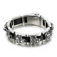 Titanium Steel Bracelet, with cowhide cord, for man, original color, Length:Approx 8.85 Inch, Sold By PC