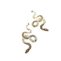 Boucles d'oreilles en alliage de zinc, serpent, fade et jamais plaqué de haute qualité, bijoux de mode & pour femme, plus de couleurs à choisir, 60x34mm, Vendu par paire