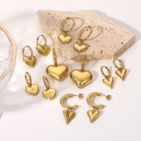 Edelstahl Tropfen Ohrring, Modeschmuck & verschiedene Stile für Wahl & Micro pave Zirkonia & für Frau, goldfarben, 60x34mm, verkauft von Paar