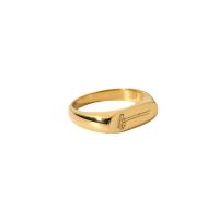 Prst prsten od inoxa, Nehrđajući čelik, modni nakit & različite veličine za izbor & za žene, zlatan, 5.82mm, Prodano By PC