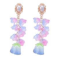 Resin Earring Zinc Alloy with Resin fashion jewelry & for woman multi-colored Sold By Pair