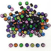 Polymer Ton Perlen , flache Runde, DIY, gemischte Farben, 10mm, ca. 100PCs/Tasche, verkauft von Tasche
