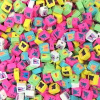 Polymer Clay Beads,  Square, DIY, mixed colors, 10mm, Approx 100PCs/Bag, Sold By Bag