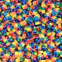 Polymer Clay Beads Flat Round DIY multi-colored 10mm Approx Sold By Bag