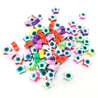 Χάντρες Polymer Clay, Αστέρι, DIY, μικτά χρώματα, 10mm, Περίπου 100PCs/τσάντα, Sold Με τσάντα