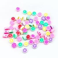 Polymer Clay Beads, Flat Round, DIY, mixed colors, 10mm, Approx 100PCs/Bag, Sold By Bag