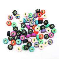 Polymer Ton Perlen , flache Runde, DIY, gemischte Farben, 10mm, ca. 100PCs/Tasche, verkauft von Tasche