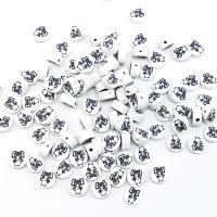 Polymer Ton Perlen , flache Runde, DIY, weiß, 10mm, ca. 100PCs/Tasche, verkauft von Tasche