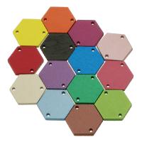 bois connecteur, hexagone, vernis au four, DIY & boucle de 1/1, plus de couleurs à choisir, 18x16x2mm, Trou:Environ 1mm, Environ 1000PC/sac, Vendu par sac