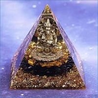 Harz Pyramid Dekoration, mit Klarer Quarz & Granat & Aluminium & Messing, Pyramide, plattiert, verschiedene Stile für Wahl & Epoxy Aufkleber, keine, 80mm, verkauft von PC