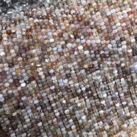 Ботсвана агат Бусины, Круглая, полированный, поверхность звездообразной резки & DIY, разноцветный, 2x3mm, Продан через Приблизительно 14.96 дюймовый Strand