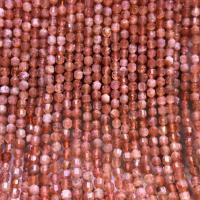 Strawberry Quartz perla, Cerchio, lucido, Faccia a taglio stellare & DIY, 3.80x4mm, Venduto per Appross. 14.96 pollice filo