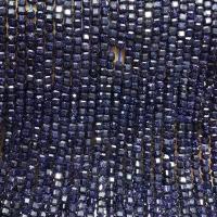 Perline blu pietraoro, Piazza, lucido, Faccia a taglio stellare & DIY, blu, 3-3.5mm, Venduto per Appross. 14.96 pollice filo