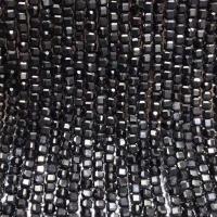 turmalina Abalorio, Cuadrado, pulido, Superficie de corte en forma de estrella & Bricolaje, Negro, 3-3.5mm, Vendido para aproximado 14.96 Inch Sarta