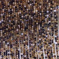 Natürliche Streifen Achat Perlen, rund, poliert, DIY & facettierte, Kaffeefarbe, 2mm, verkauft per ca. 14.96 ZollInch Strang