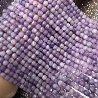 Naturlig Lepidolit Bead, Square, polerad, Star Cut Faceted & DIY, purpur, 5-6mm, Såld Per Ca 14.96 inch Strand